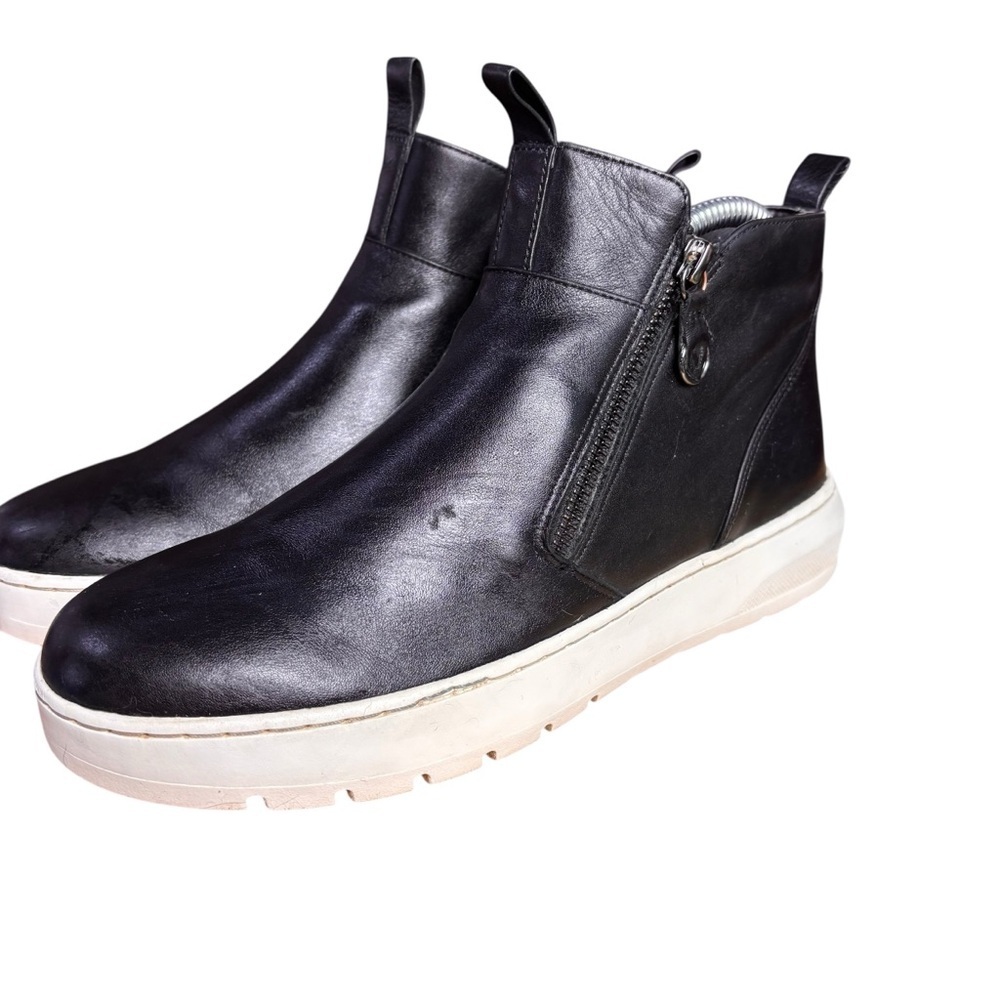 Vionic Brinkley Slip-On Side Zip Booties – Women’s Sz 8 Black Leather